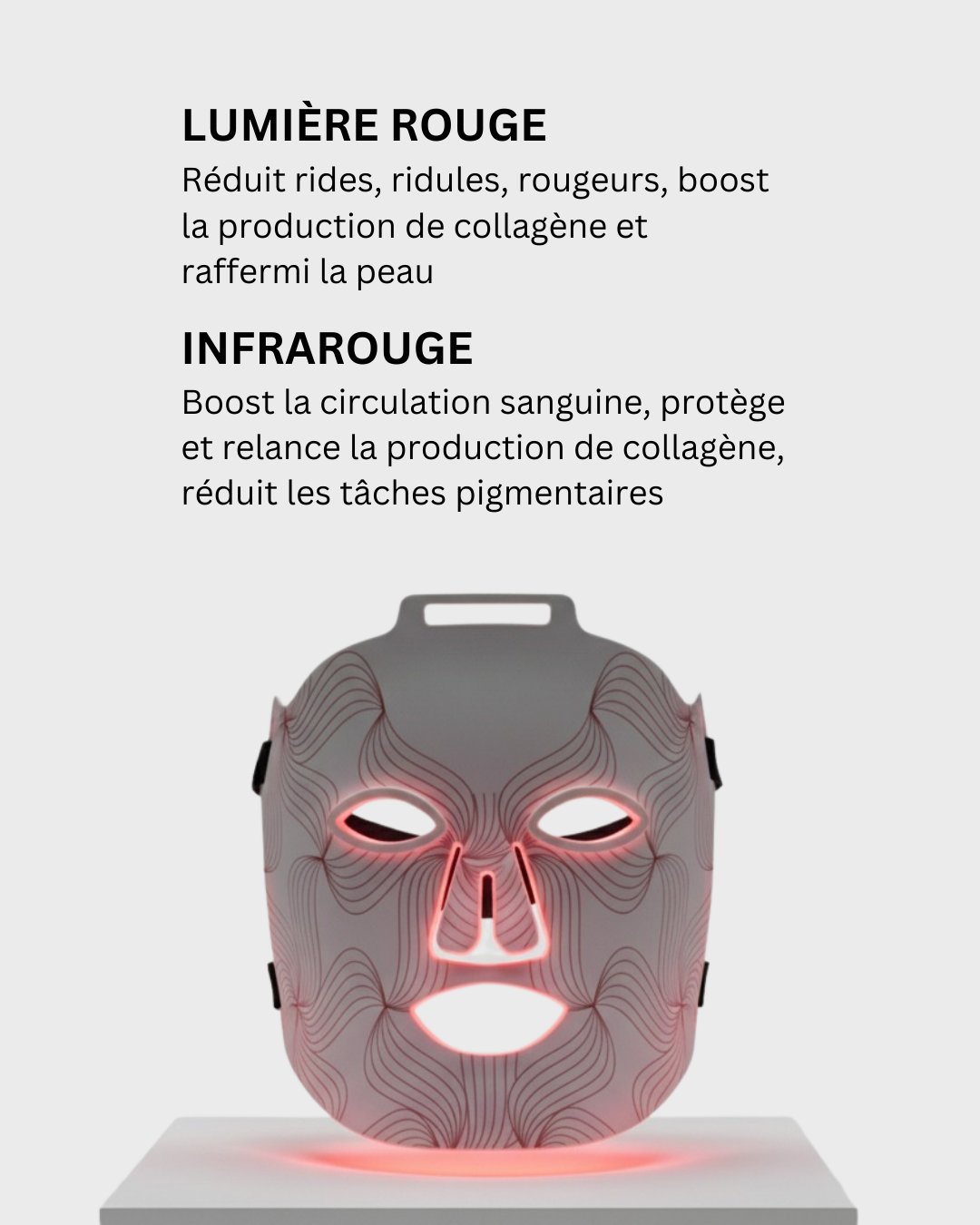 Masque à Lumière Rouge Anti-Âge Pro